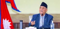 Prime Minister KP Sharma Oli organises a consultation meeting at his official residence in Baluwatar, Kathmandu, on Tuesday, September 8, 2020. The meeting seeks a solution to the psychological effect of COVID-19 pandemic on society. Photo: Rajan Kafle/PM’s Secretariat